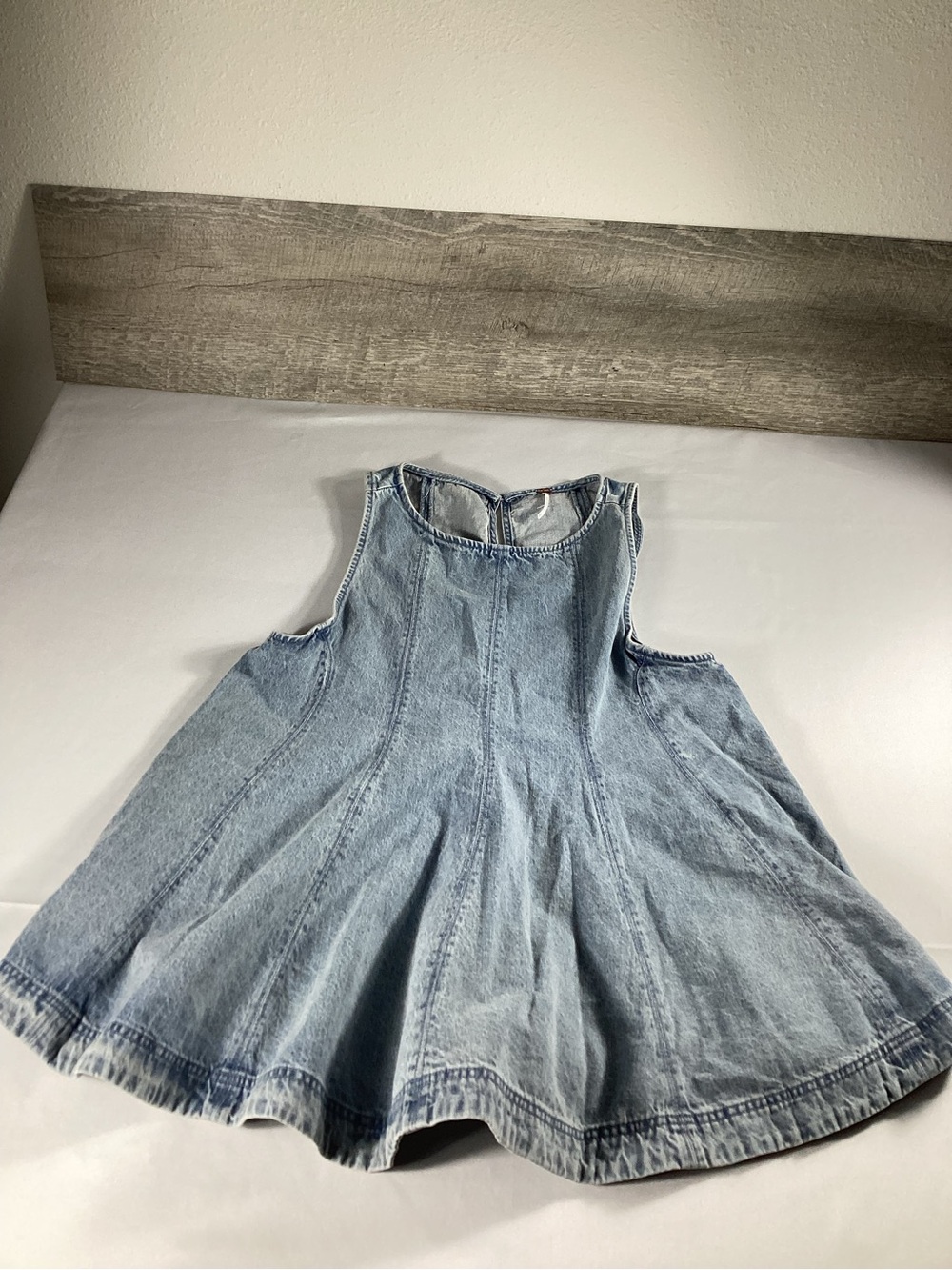 Free People Women’s Denim Flare Peplum Tank Top Size M Light Wash